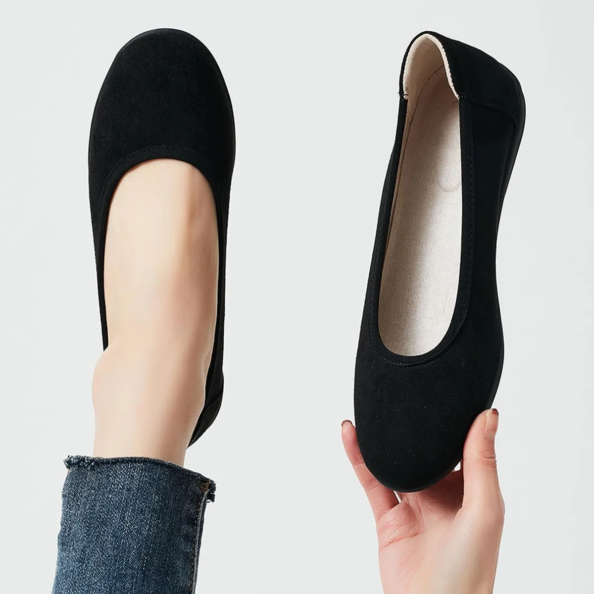 DeYashopin Women's Flats Shoes Non-Slip Ballet Shoes for Dressy Occasions,Walking and Driving Lightweight & Flexible for Comfort