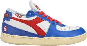 Diadora Mens Mi Basket Row Cut Philly 6 Perforated Lace Up Sneakers Shoes Casual - White - Size 8 M