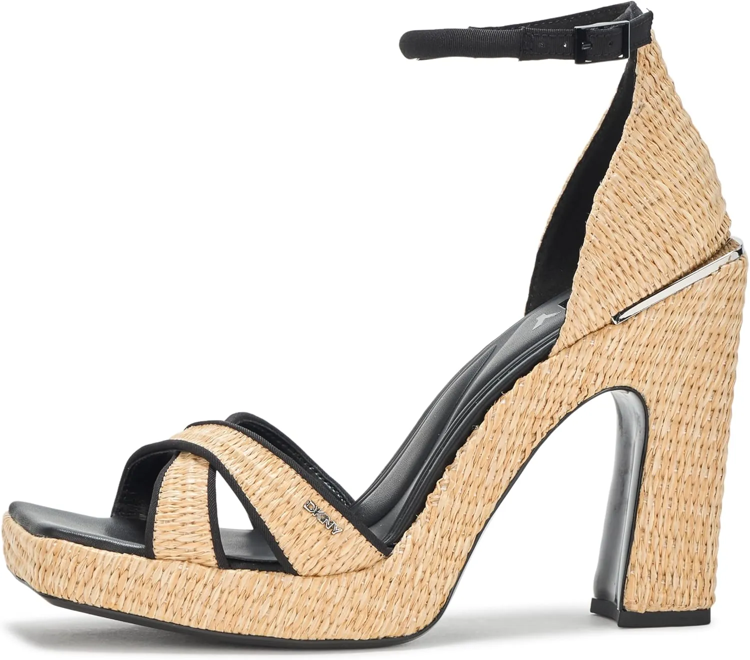 DKNY Women's Linda Platform Ankle Strap Block Heel Heeled Sandal