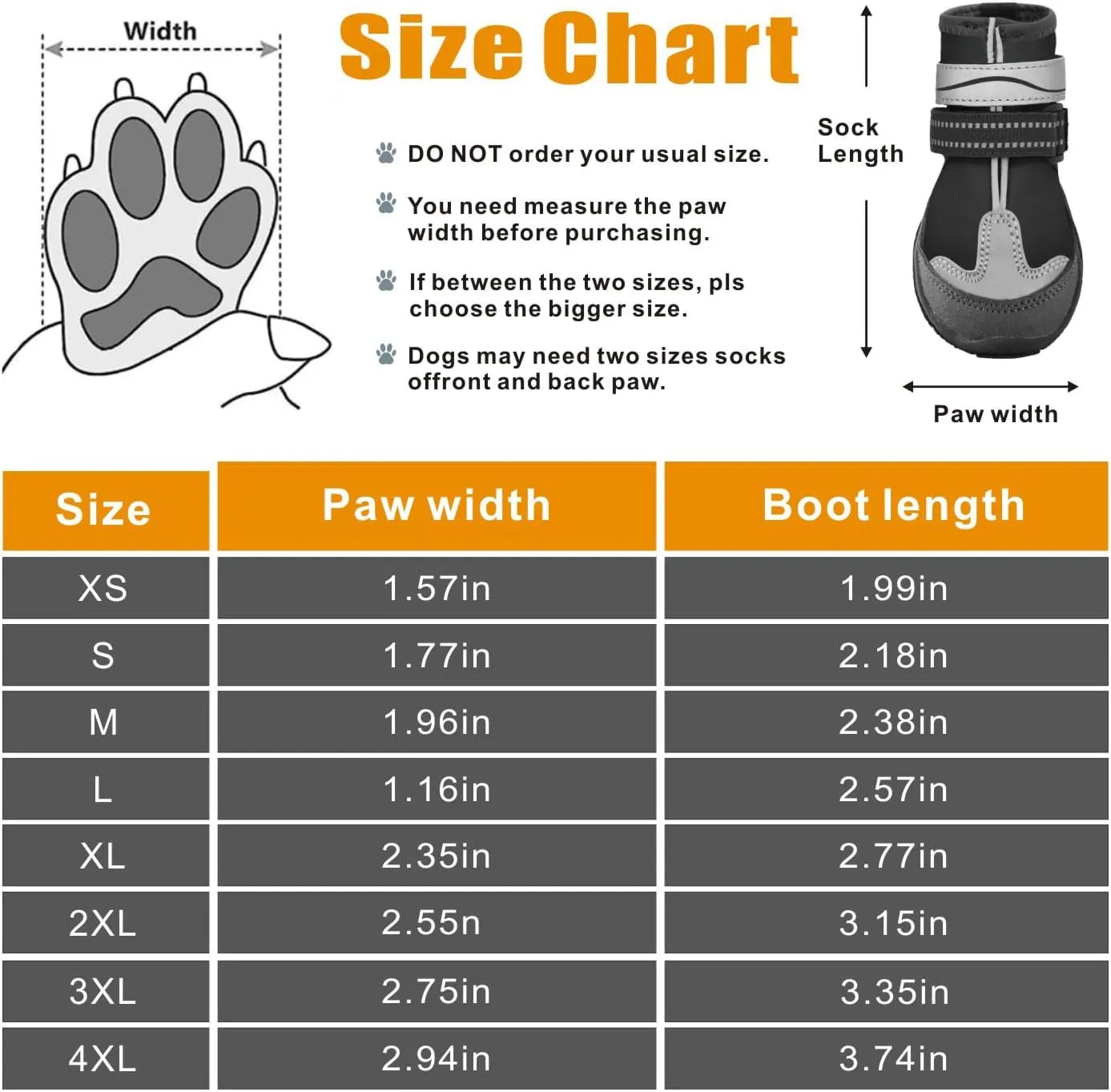 Dog Shoes, Otunrues Dog Shoes for Small Medium Large Dogs, Anti-Slip Dog Boot with Reflective, Waterproof Dog Booties & Paw Protectors for Winter Snowy Hot Pavement Day (Black, 2XL)