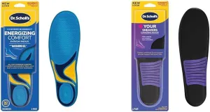 Dr. Scholl's Energizing Comfort and Love Your Sneakers Insoles, Shock Absorbing Arch Support, Women's Size 6-10, 1 Pair Each