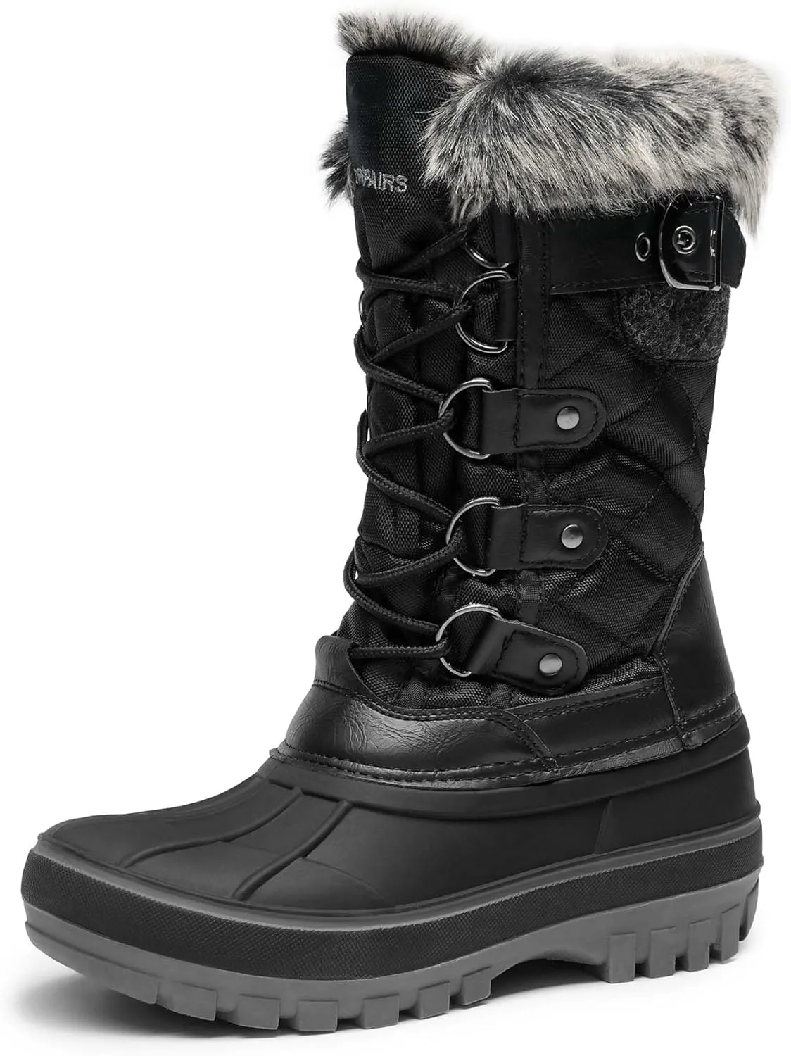 DREAM PAIRS Boys Girls Snow Boots Water-Resistant Outdoor Warm Cozy Anti-Slip Mid Calf Faux Fur Lining Insulated Winter Shoes for Little/Big Kids