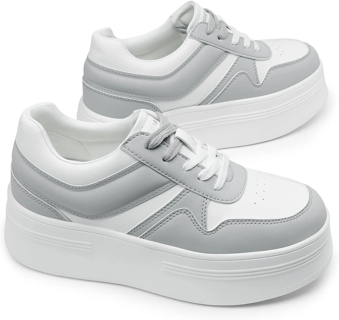 DREAM PAIRS Women Platform High Heel Fashion Sneakers Walking Lace Up Lightweight Stylish Classic Casual Sneaker.