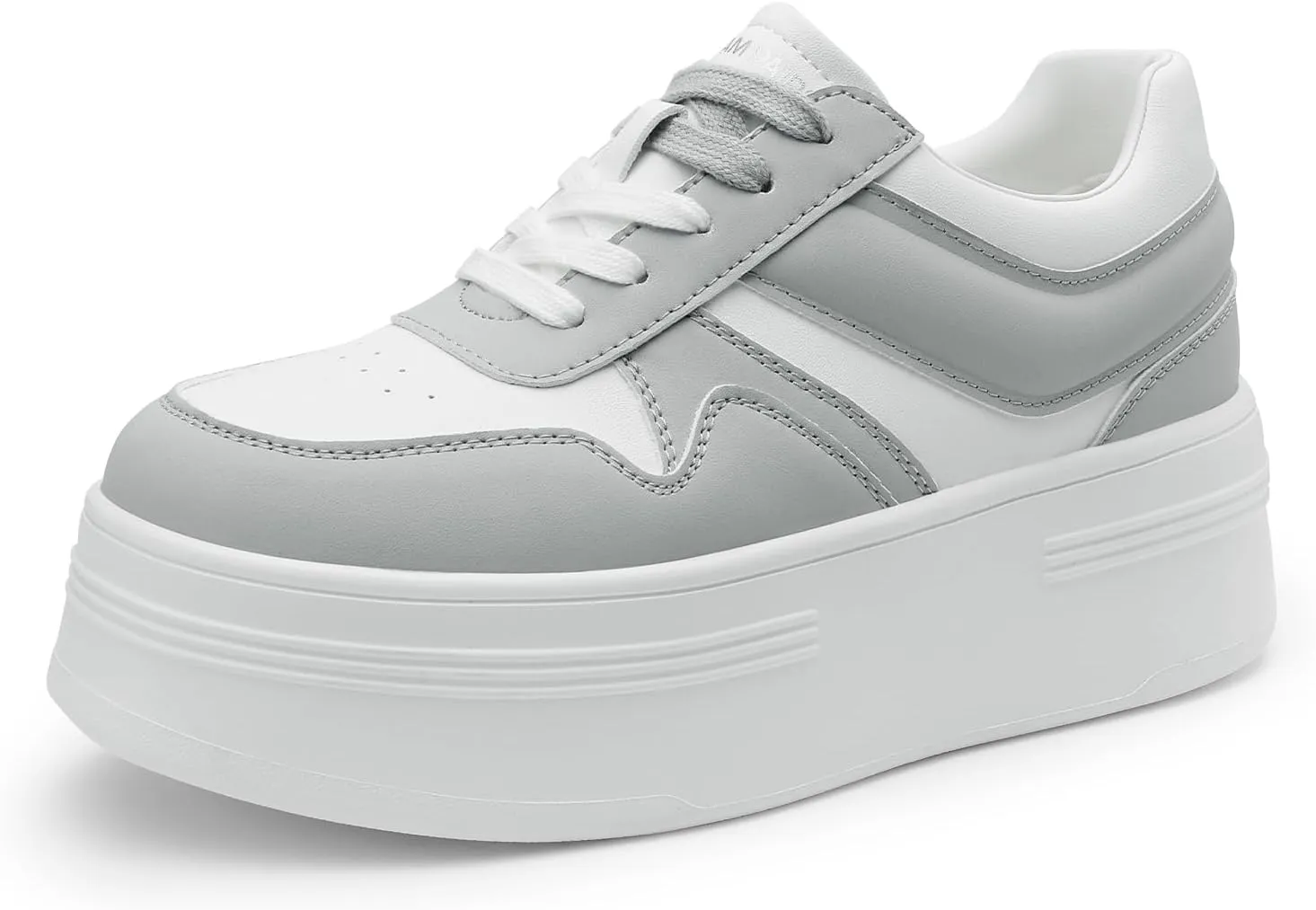 DREAM PAIRS Women Platform High Heel Fashion Sneakers Walking Lace Up Lightweight Stylish Classic Casual Sneaker.