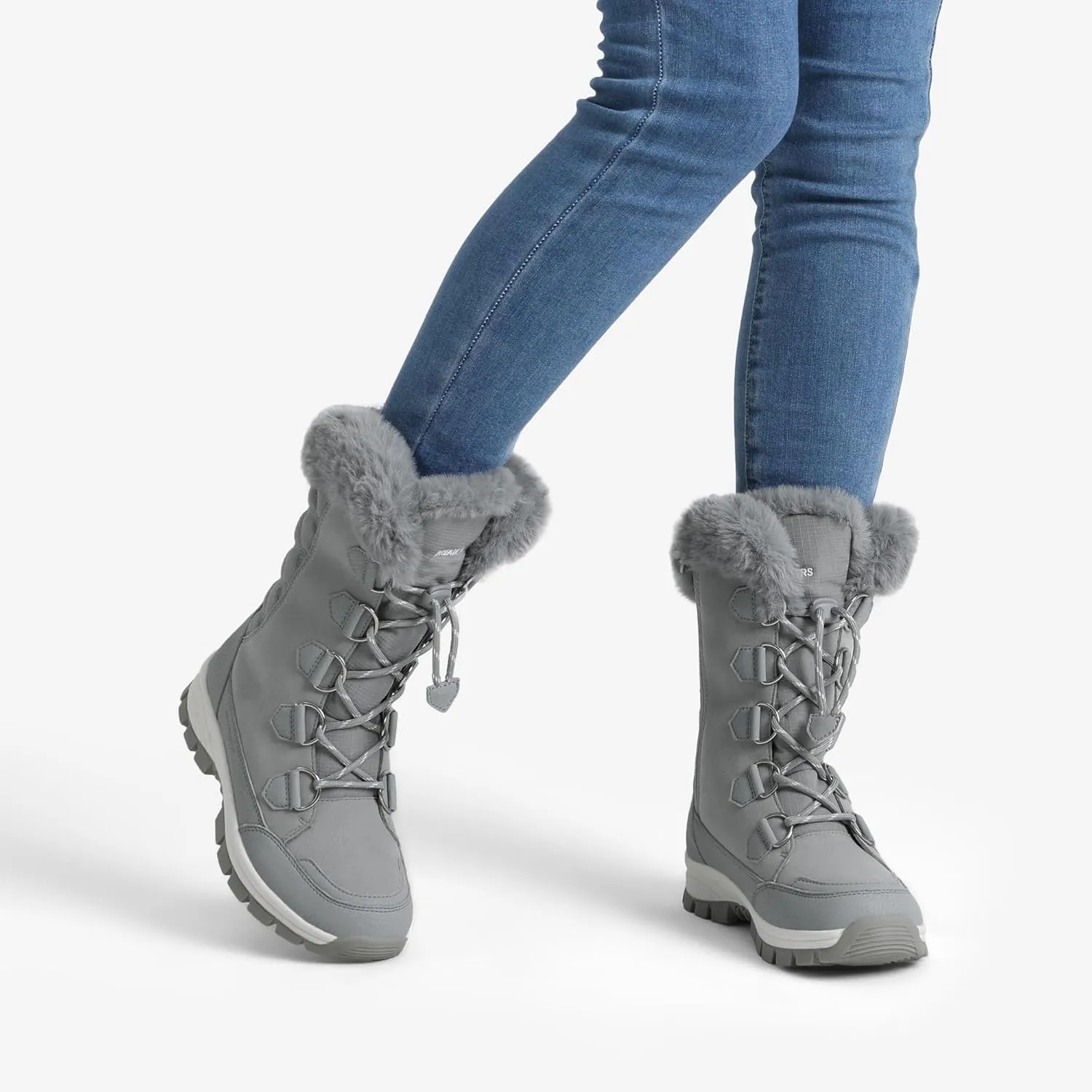 DREAM PAIRS Women's Waterproof Winter Snow Boots, Warm Comfortable Faux Fur Insulated Non-Slip Outdoor Lace-Up Florin Mid Calf Booties