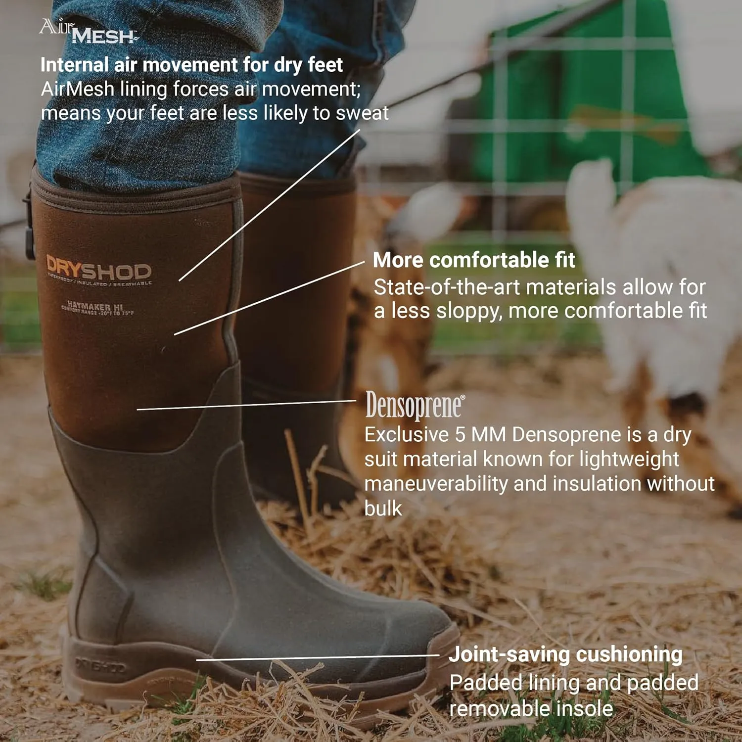 Dryshod Women's Haymaker Hi Hard Working Boots|Rubber | Waterproof | Brown |HAY-WH-BR