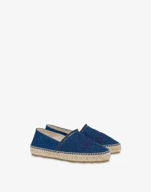 Espadrilles in denim with embroidery