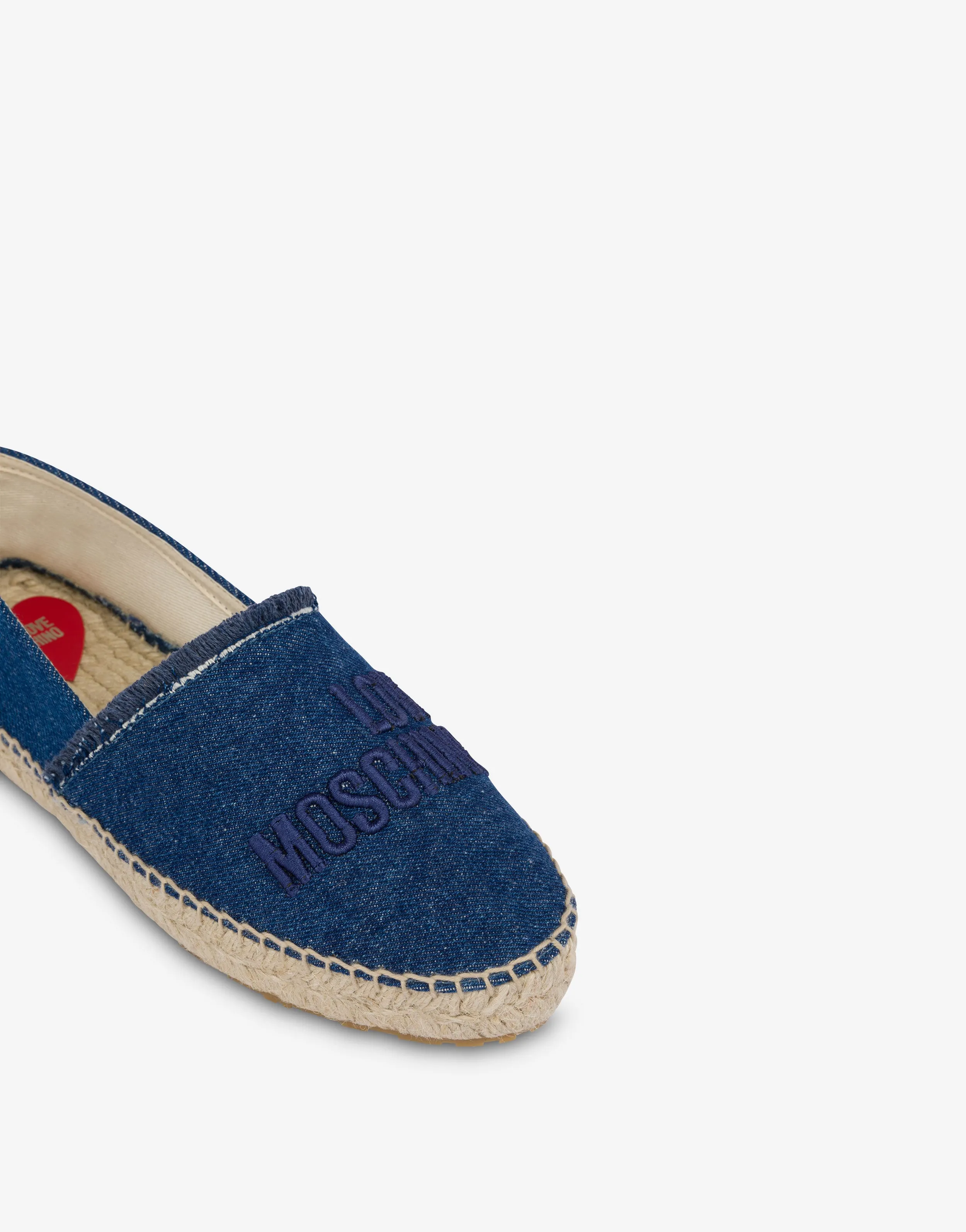 Espadrilles in denim with embroidery