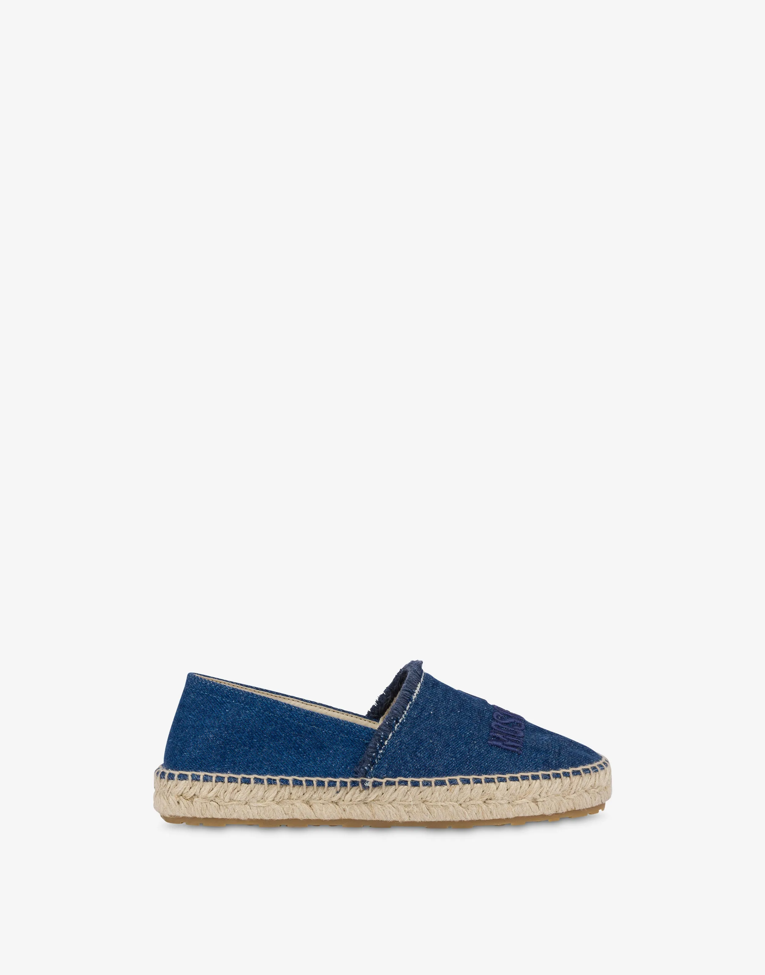 Espadrilles in denim with embroidery