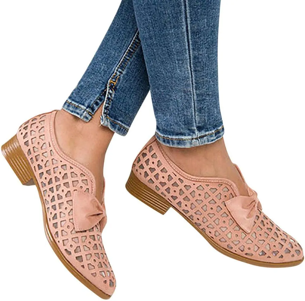 Fashion Retro Womens Breathable Hollow Low-heeled Roman Casual Shoes Sandals