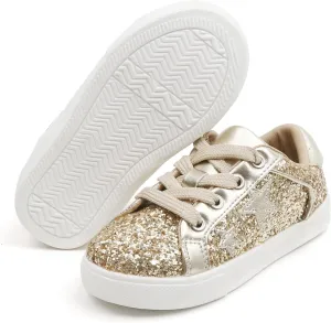 Felix & Flora Toddler/Little Kid Girls Running Shoes Sports Sneakers Princess Casual Glitter Shoes.