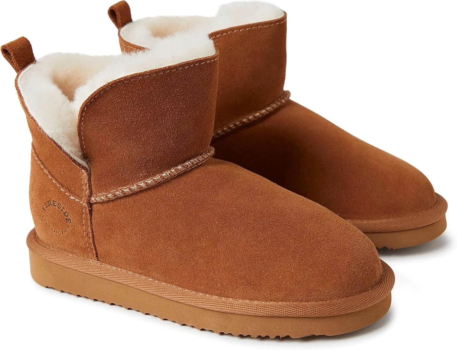 Fireside by Dearfoams Unisex-Child Bunbury Shearling Indoor/Outdoor Folddown Boot Fashion
