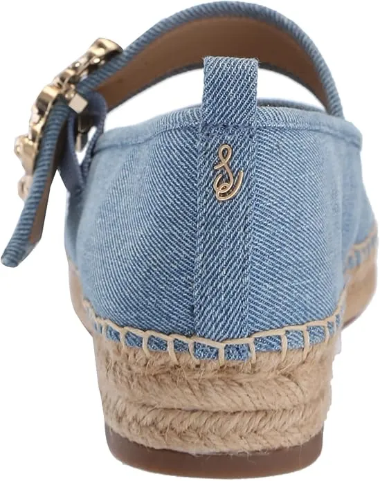 Flats Edelman Montrose Mary Ballet Jane Cap Maddy Toe Blue Low-priced Reliable service Sam Espadrille