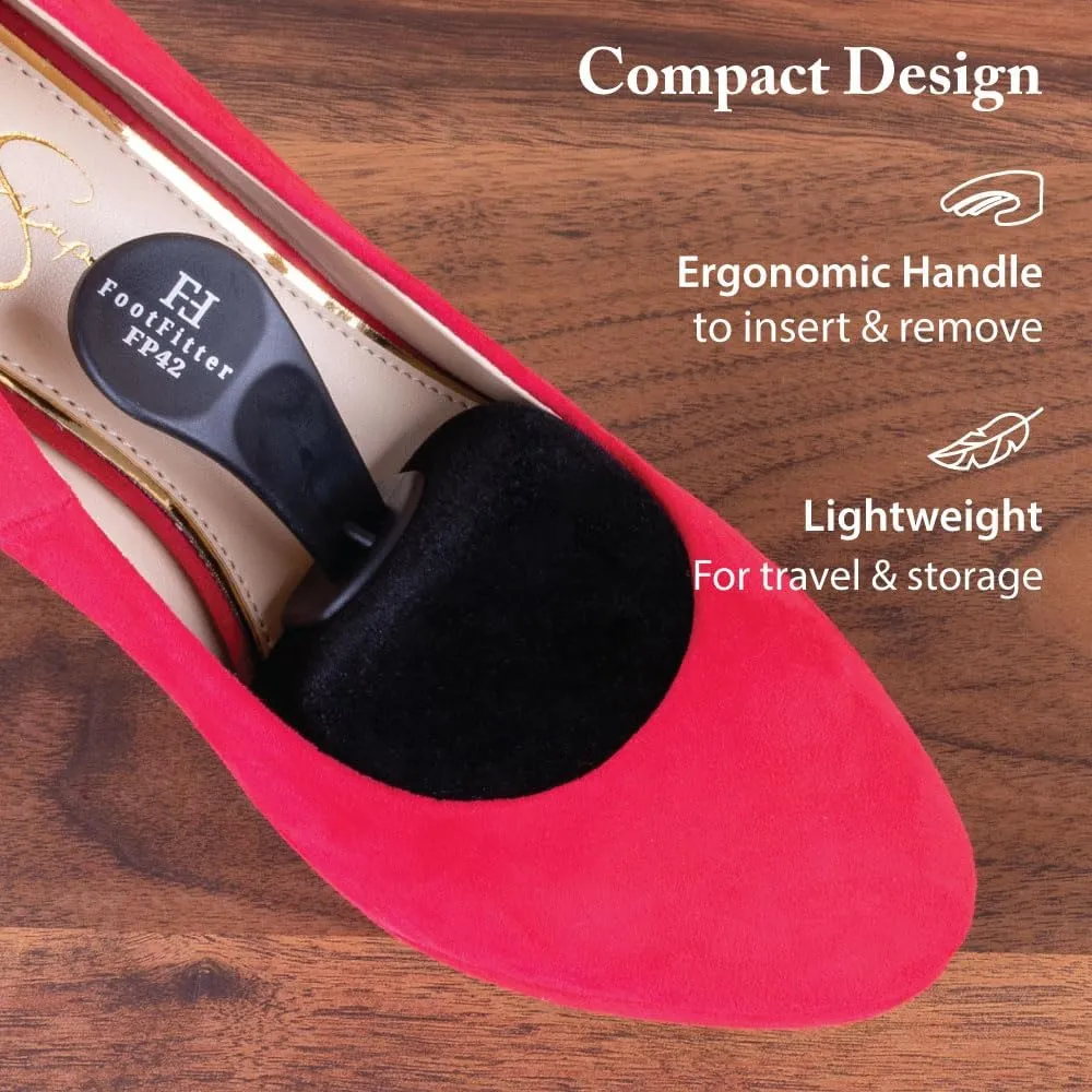 FootFitter Foam Shoe Tree with Handle for Women's High Heels - Round Toe Travel High Heel Shoe Trees (One or Three Pairs)
