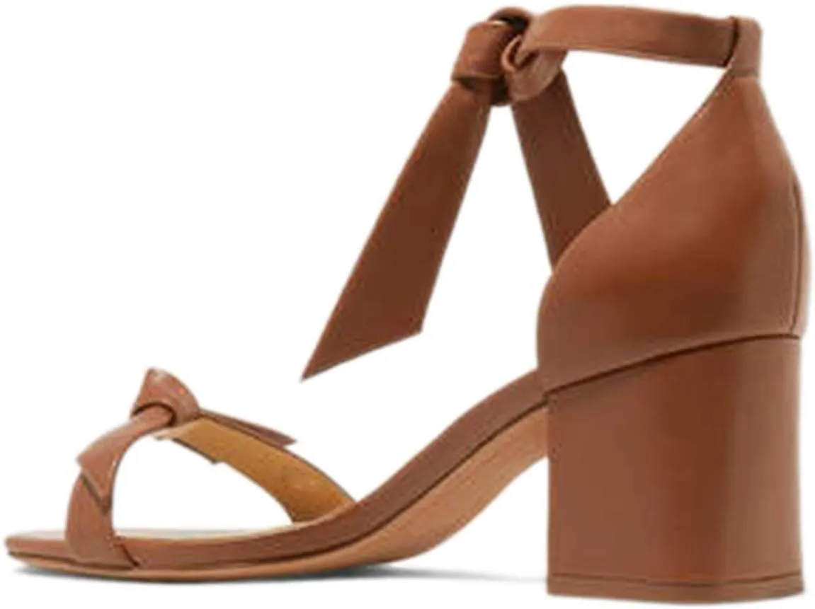 FOWT Lace Up Ankle Strap Sandals for Women Mid Chunky Heeled Pumps Open Toe Strappy Bow Crocodile Pattern Heels Suede&Leather Shoes for Spring Summer Daily Outdoor Size 4-16 US