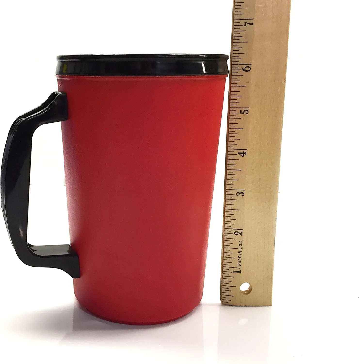 GAMA Electronics Thermoserv 20oz Insulated Travel Mug Classic Gas Station Design (Black/Red 2 Pack)