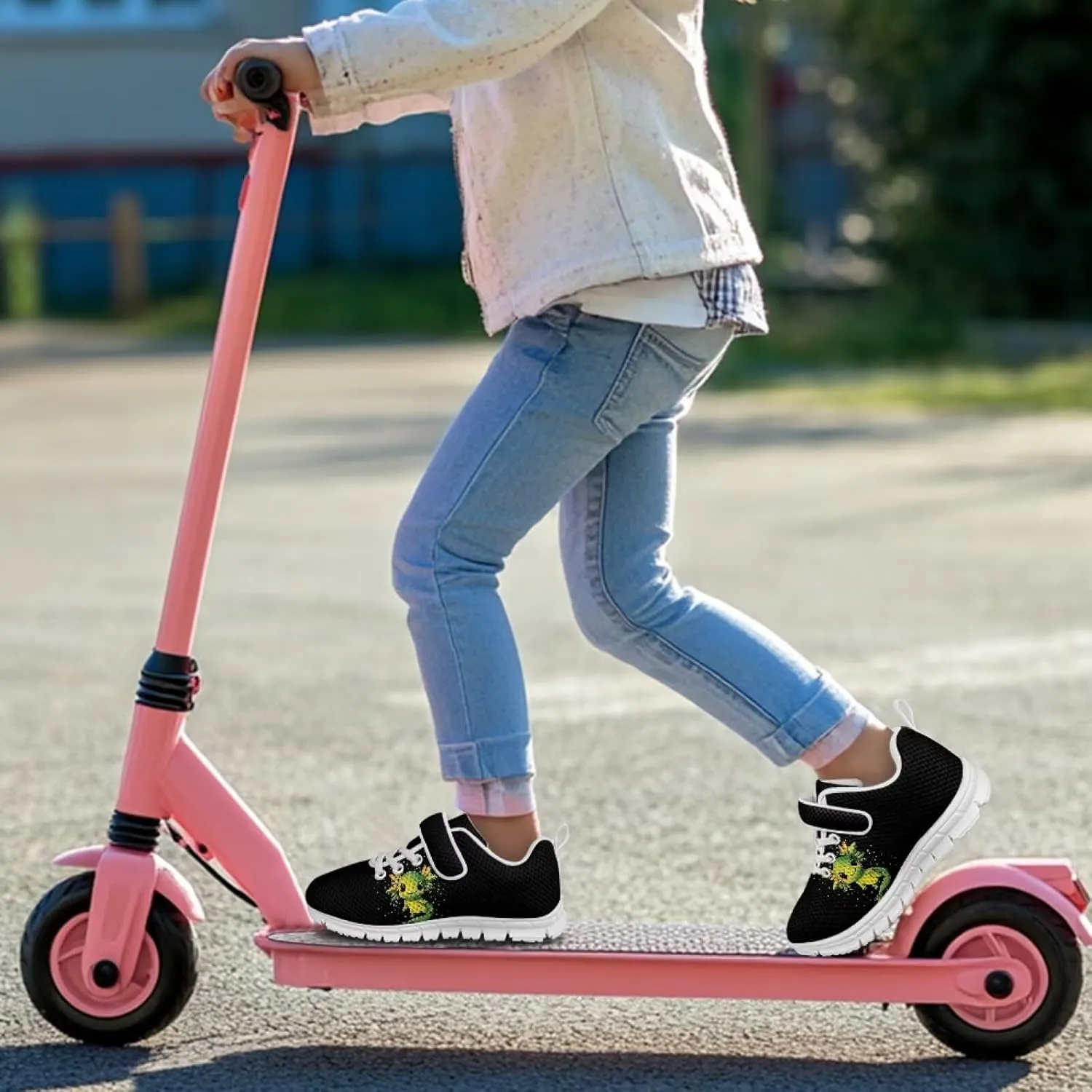 Girls Slip On Sneakers Cute Shoes for Kids Comfort Gym Tennis Shoes