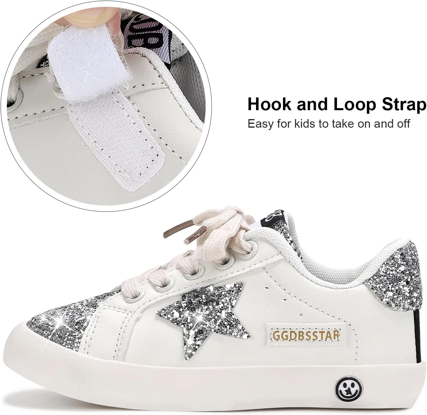 Girls Sneakers Glitter Tennis Shoes Lightweight Non-Slip Running Walking Shoes for Toddler/Little Kid/Big Kid