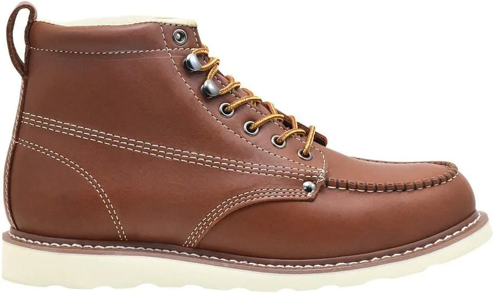 Golden Fox Men's Boots 6" Moc Toe Wedge Leather Boot