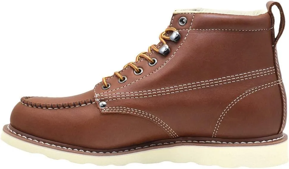 Golden Fox Men's Boots 6" Moc Toe Wedge Leather Boot
