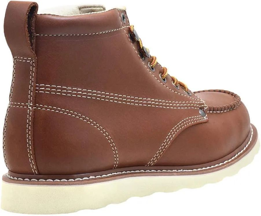 Golden Fox Men's Boots 6" Moc Toe Wedge Leather Boot