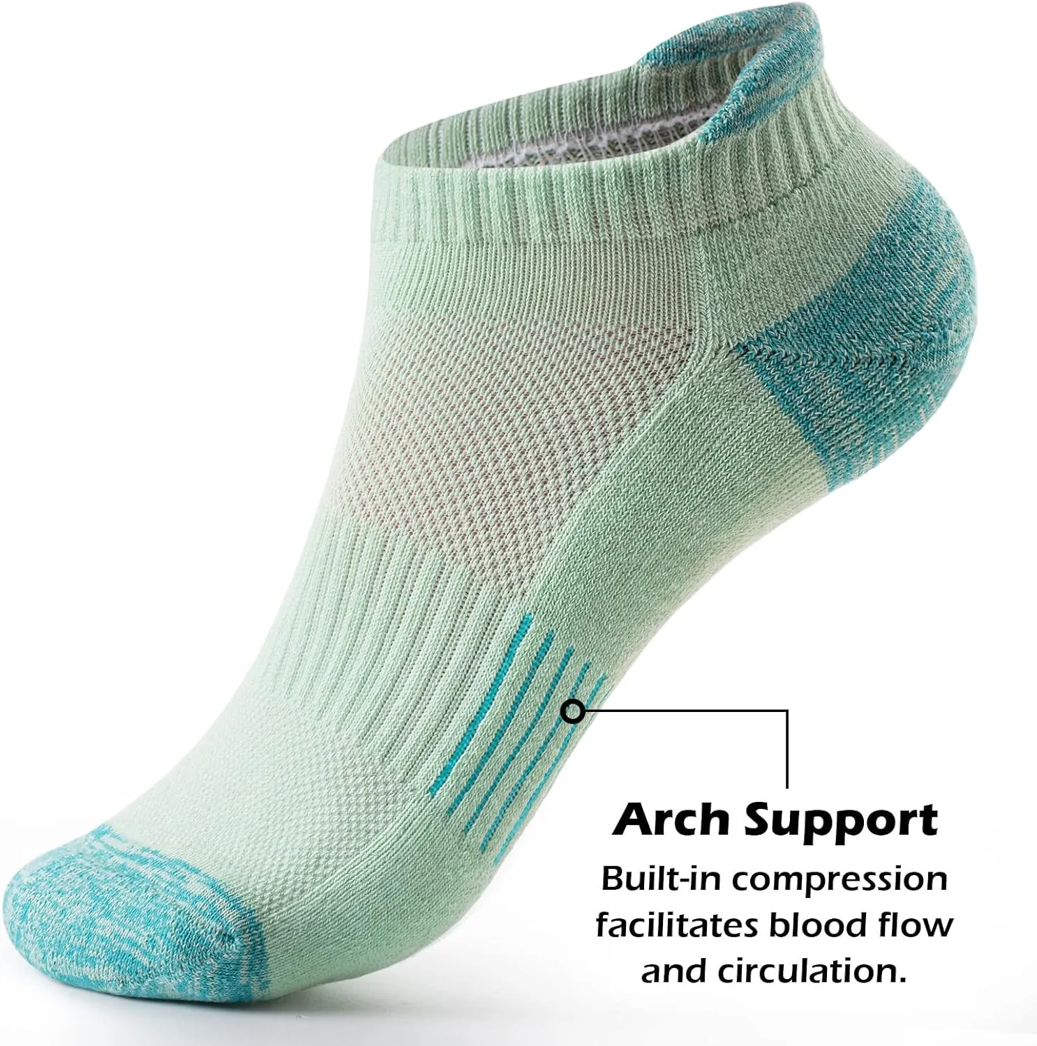 Gonii Ankle Socks Womens Running Athletic No Show Socks Cushioned 5-Pairs