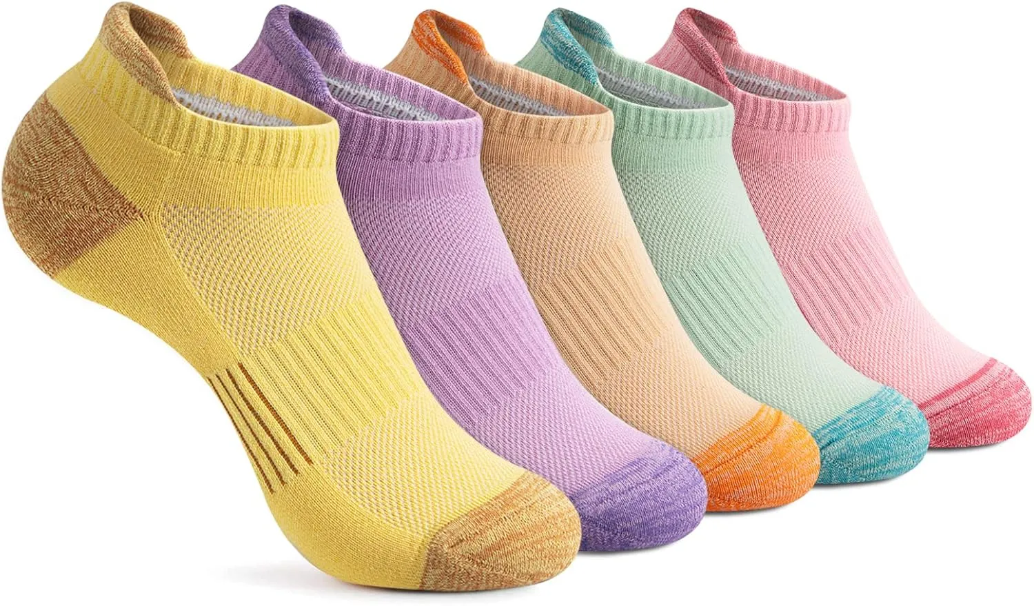 Gonii Ankle Socks Womens Running Athletic No Show Socks Cushioned 5-Pairs