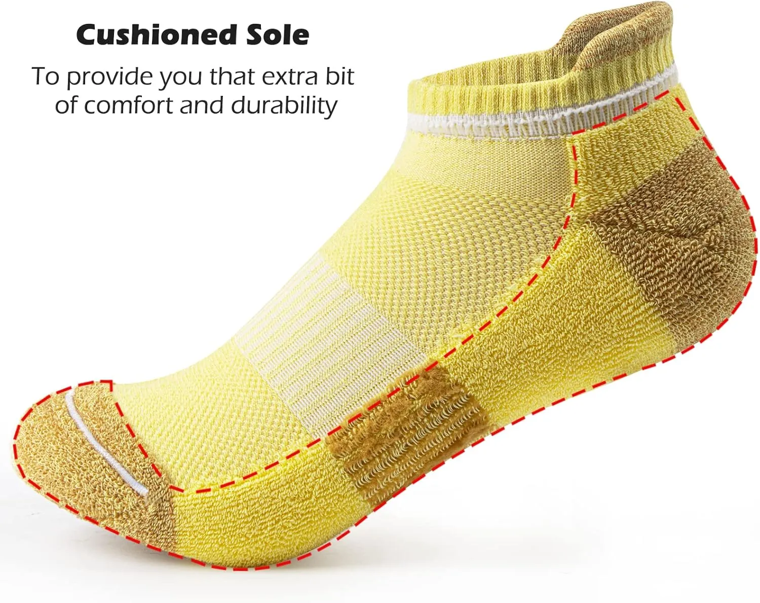 Gonii Ankle Socks Womens Running Athletic No Show Socks Cushioned 5-Pairs