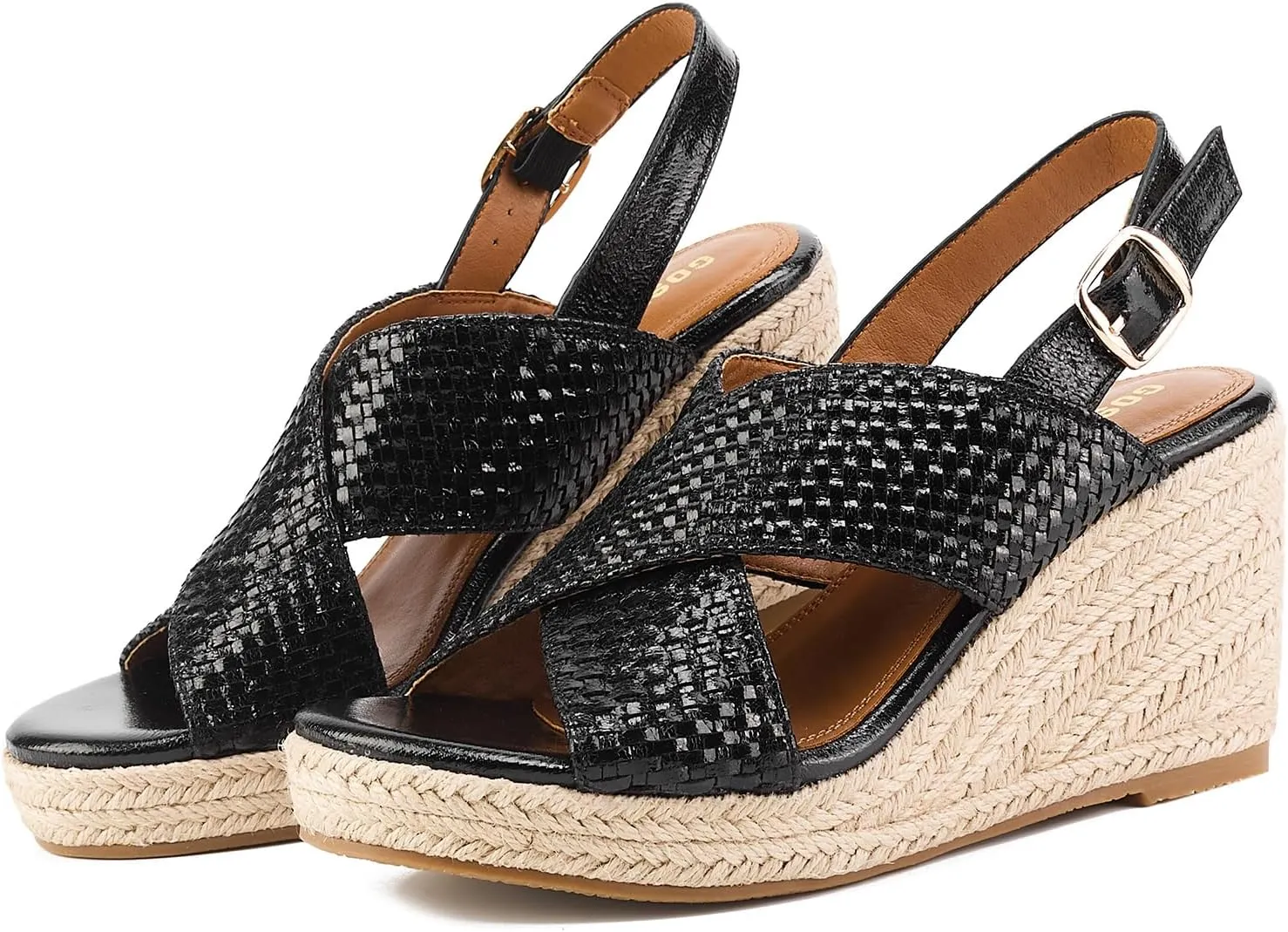GOSERCE Wedge Sandals for Women Espadrille Platform Sandals Comfortable Lace Up Peep Open Toe for Walking Beach Casual Dressy Summer Shoes