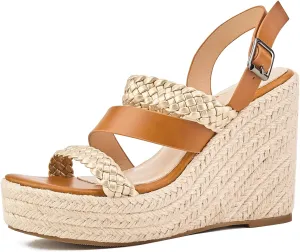 GOSERCE Wedge Sandals for Women Espadrille Platform Sandals Comfortable Lace Up Peep Open Toe for Walking Beach Casual Dressy Summer Shoes