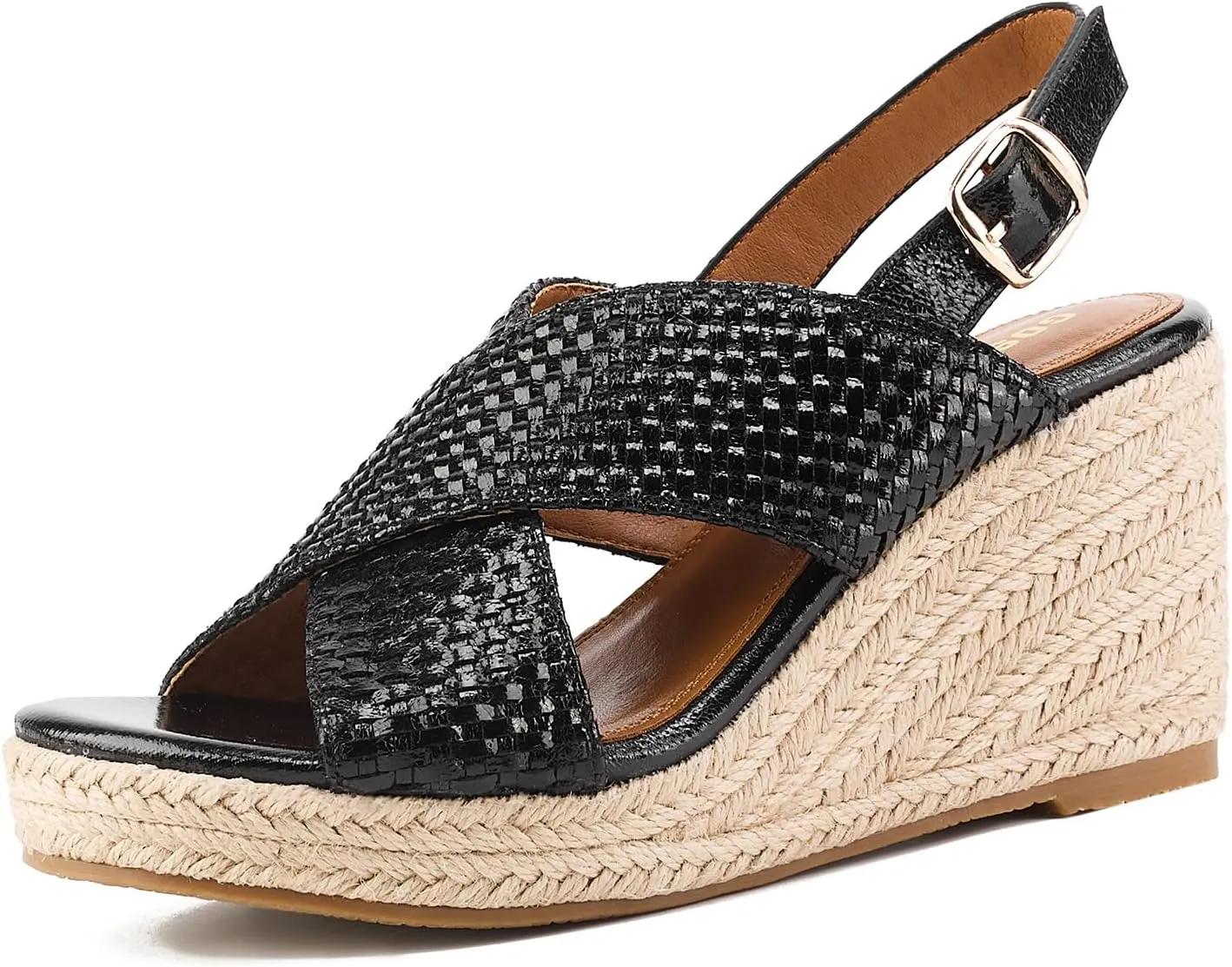GOSERCE Wedge Sandals for Women Espadrille Platform Sandals Comfortable Lace Up Peep Open Toe for Walking Beach Casual Dressy Summer Shoes