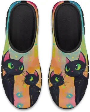 GOSTONG Sneakers for Women Comfort Soft Non Slip Outdoor Running Sneakers Casual Slip-on Home Walking Loafers Black US 5.5-11.5