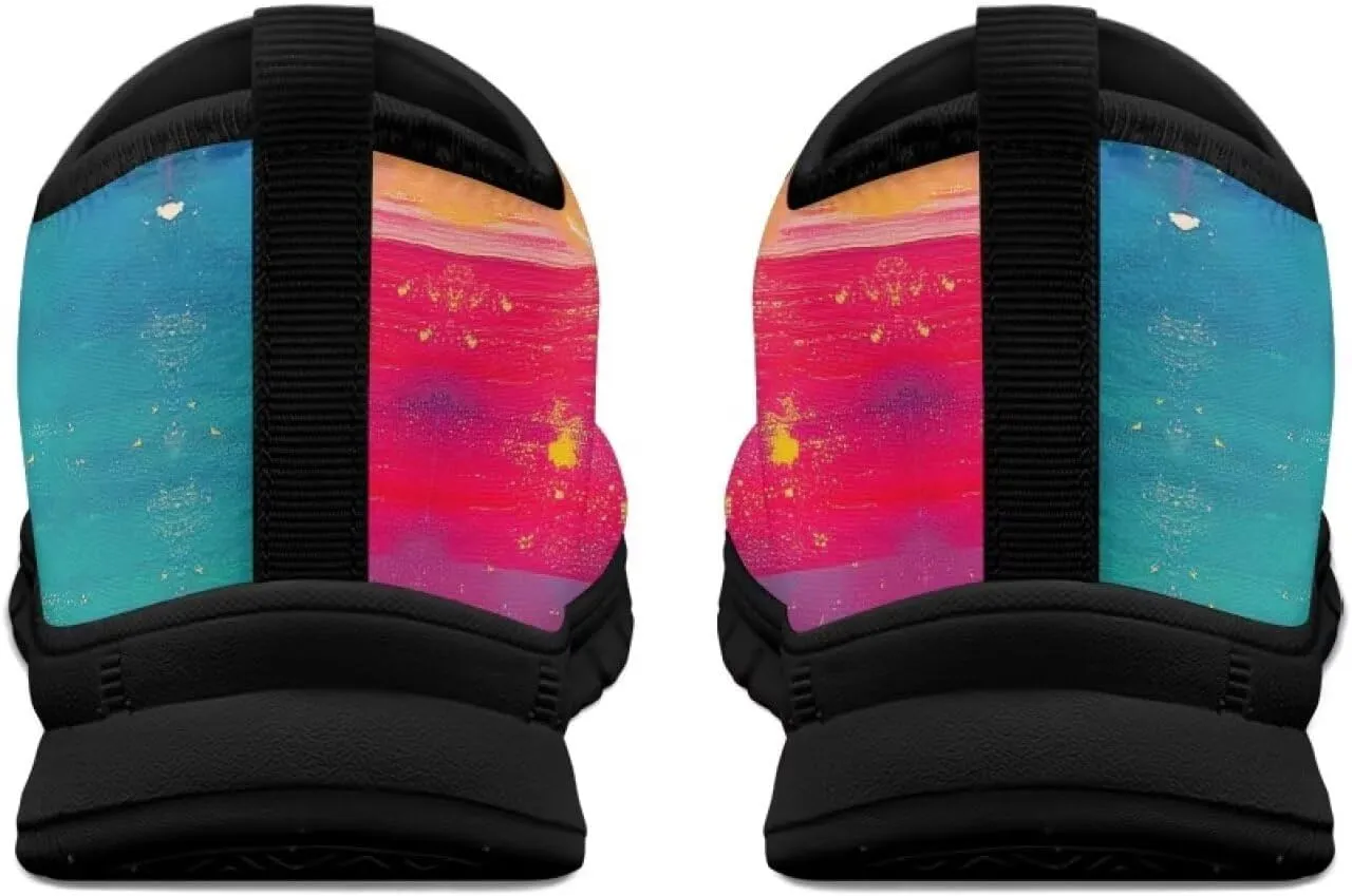 GOSTONG Sneakers for Women Comfort Soft Non Slip Outdoor Running Sneakers Casual Slip-on Home Walking Loafers Black US 5.5-11.5