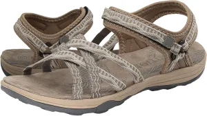 GRITION Women Hiking Sandals Girls, Outdoor Sport Water Shoes, Summer Flat Cross-Tied Sandals Open Toe Adjustable Walking Shoes