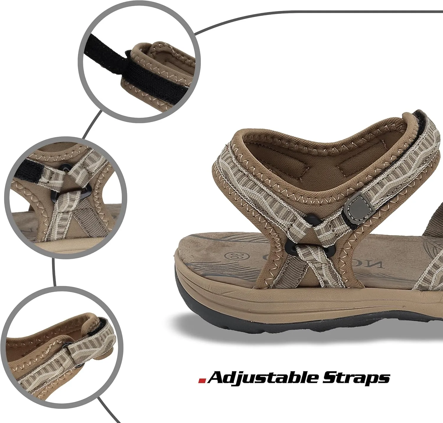GRITION Women Hiking Sandals Girls, Outdoor Sport Water Shoes, Summer Flat Cross-Tied Sandals Open Toe Adjustable Walking Shoes