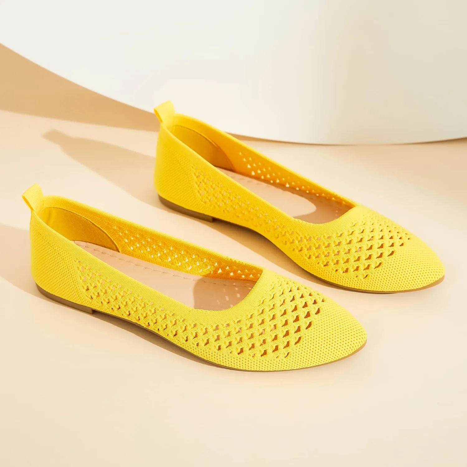 hash bubbie Women's Flats Shoes Women Comfortable Dress Shoes Black Pointed Toe Flats Ballet Mesh Knit Flat Dressy Slip on Business Casual Shoes for Women
