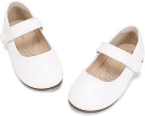 Hehainom Toddler Girl Dress Shoes Mary Jane Ballerina Ballet Flats for Girls Flower Girl Little Kids Wedding Party School Shoes