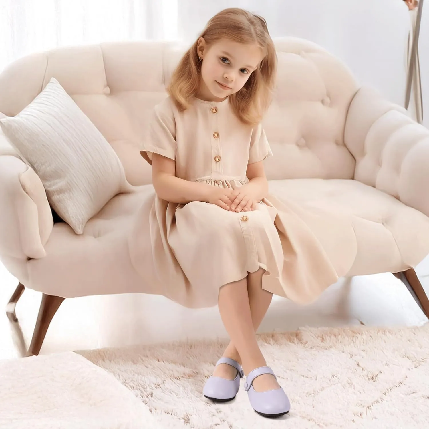 Hehainom Toddler Girl Dress Shoes Mary Jane Ballerina Ballet Flats for Girls Flower Girl Little Kids Wedding Party School Shoes