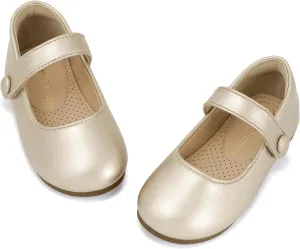 Hehainom Toddler Girl Dress Shoes Mary Jane Ballerina Ballet Flats for Girls Flower Girl Little Kids Wedding Party School Shoes