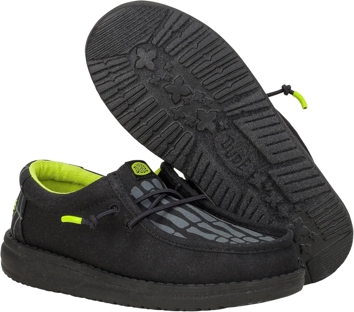Hey Dude Men's Wally T Skeleton Feet (Toddler) Sneaker
