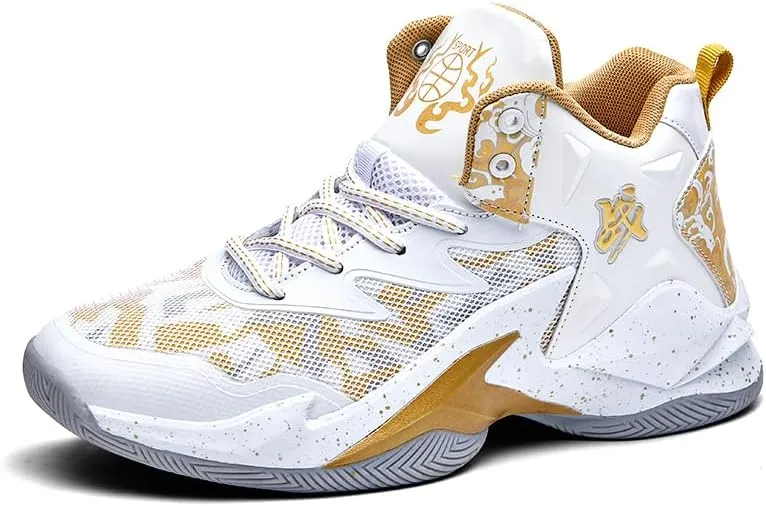 High-Top Boys Basketball Shoes Cushioned Sneakers with Breathable Support for Youth Sports Training