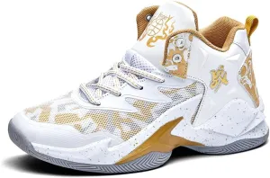 High-Top Boys Basketball Shoes Cushioned Sneakers with Breathable Support for Youth Sports Training