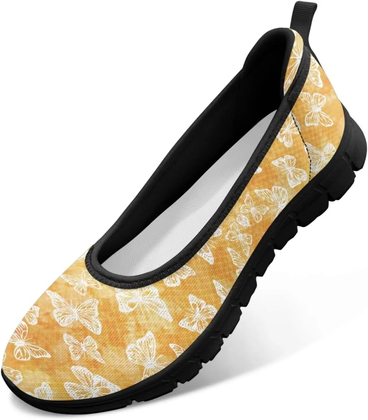 Howilath Marble Tie Dye Print Womens Flat Shoes Mesh Athletic Shoes Walking Sneakers Casual Slip on Shoes with EVA Sole