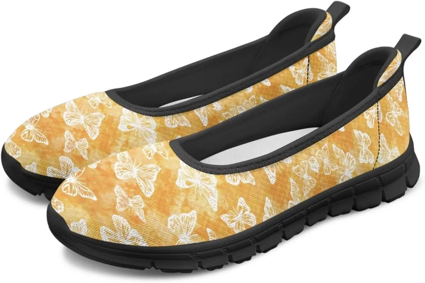 Howilath Marble Tie Dye Print Womens Flat Shoes Mesh Athletic Shoes Walking Sneakers Casual Slip on Shoes with EVA Sole