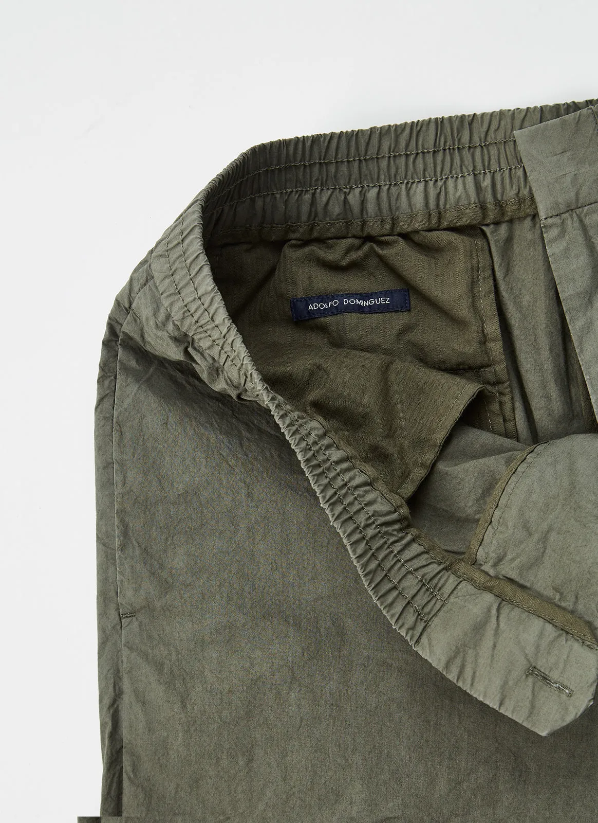 Ike Green Elasticc Waist Cotton Trousers