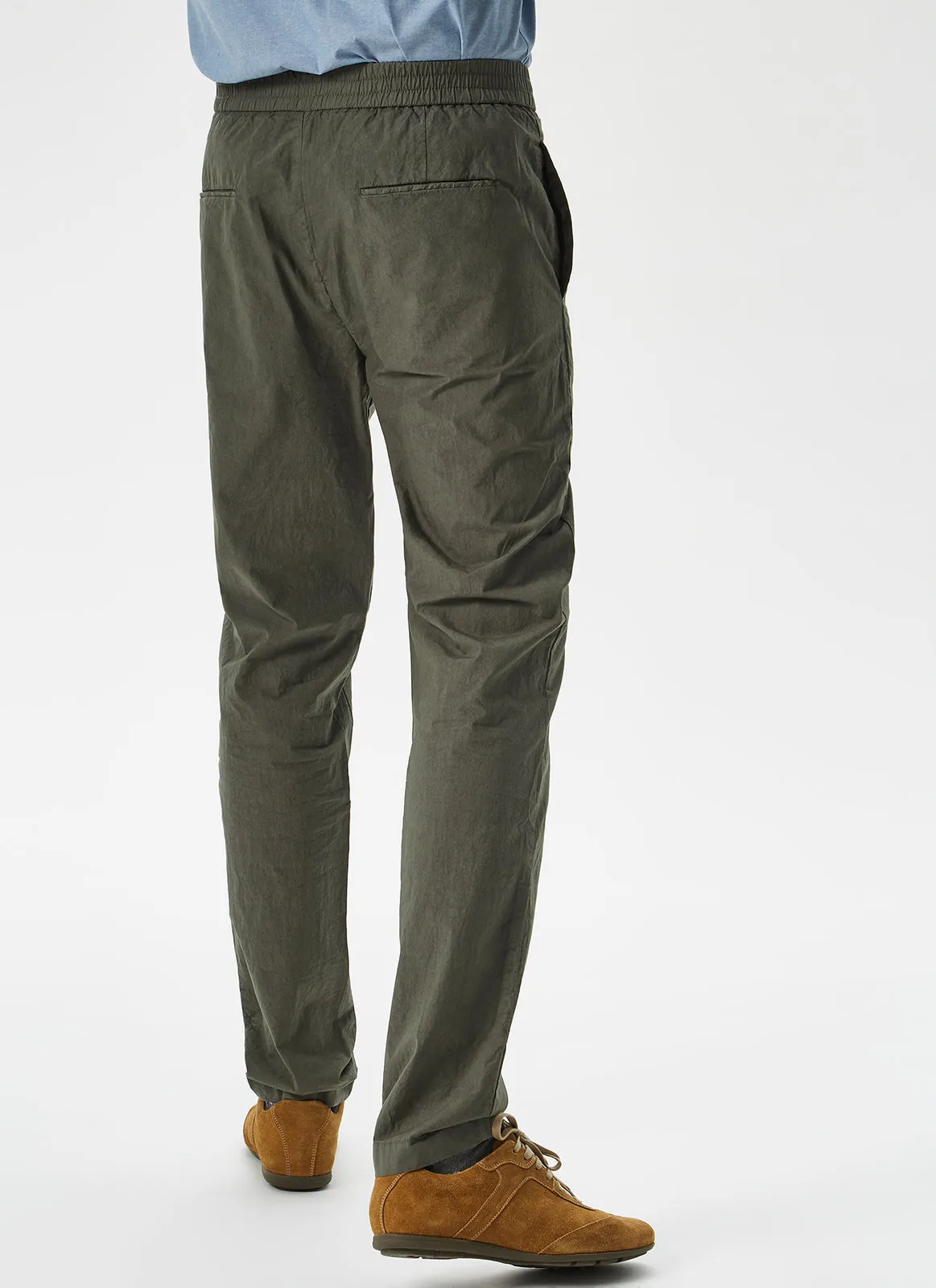 Ike Green Elasticc Waist Cotton Trousers