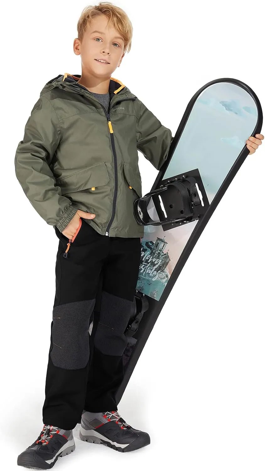 Jessie Kidden Kids Boys Girls Youth Waterproof Hiking Ski Snow Pants Elastic Waist Warm Insulated Pants