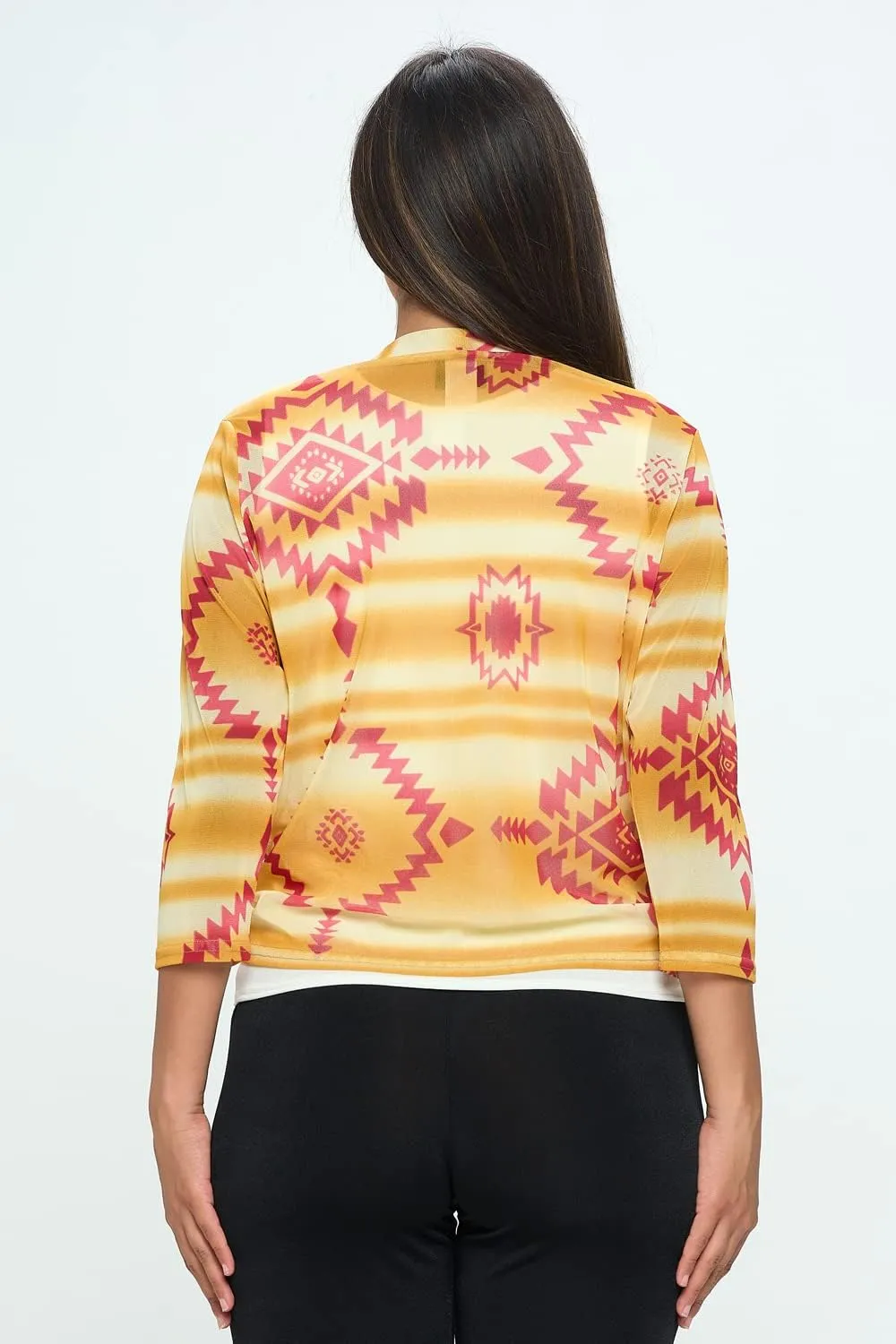 Jostar Mesh Printed Cardigan-4082MR-QRP1