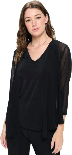 Jostar Mesh Printed Cardigan-4082MR-QRP1