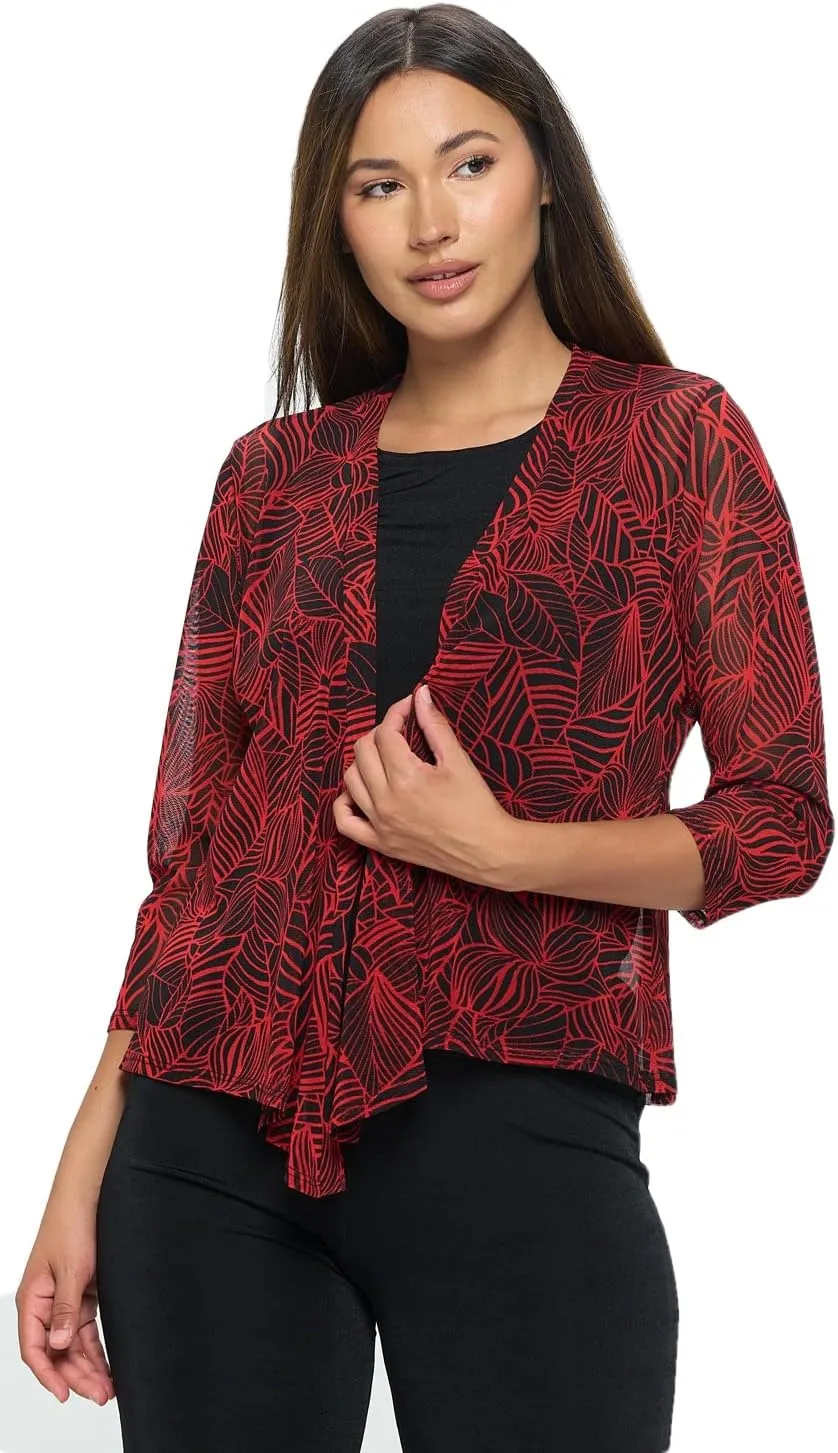 Jostar Mesh Printed Cardigan-4082MR-QRP1